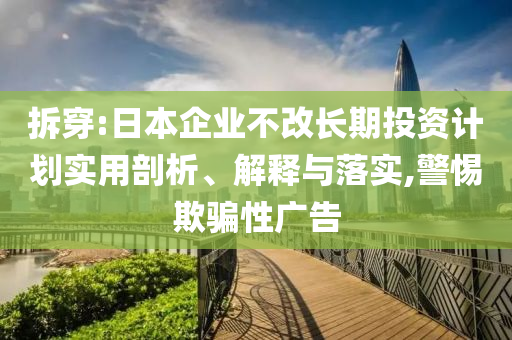 拆穿:日本企業(yè)不改長期投資計劃實用剖析、解釋與落實,警惕欺騙性廣告