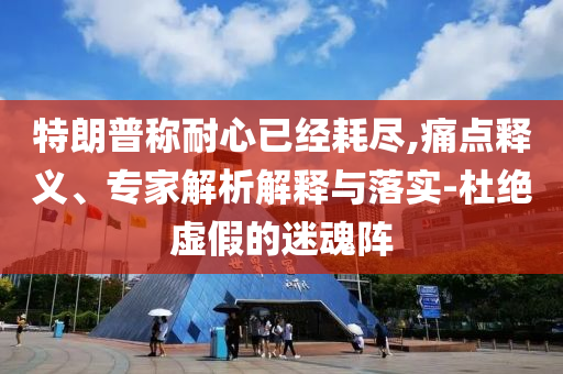 特朗普稱耐心已經(jīng)耗盡,痛點(diǎn)釋義、專家解析解釋與落實(shí)-杜絕虛假的迷魂陣