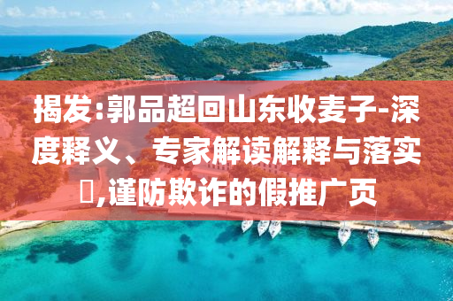 揭發(fā):郭品超回山東收麥子-深度釋義、專家解讀解釋與落實(shí)?,謹(jǐn)防欺詐的假推廣頁