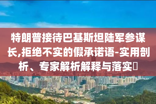 特朗普接待巴基斯坦陸軍參謀長(zhǎng),拒絕不實(shí)的假承諾語-實(shí)用剖析、專家解析解釋與落實(shí)?