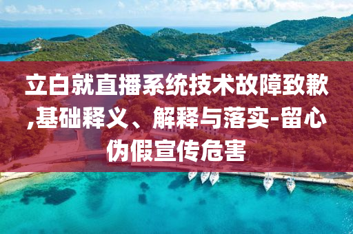 立白就直播系統(tǒng)技術(shù)故障致歉,基礎(chǔ)釋義、解釋與落實(shí)-留心偽假宣傳危害
