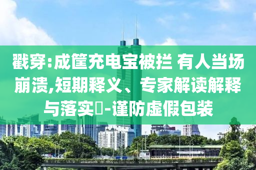 戳穿:成筐充電寶被攔 有人當(dāng)場崩潰,短期釋義、專家解讀解釋與落實?-謹防虛假包裝