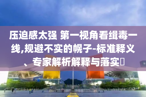 壓迫感太強(qiáng) 第一視角看緝毒一線,規(guī)避不實(shí)的幌子-標(biāo)準(zhǔn)釋義、專家解析解釋與落實(shí)?