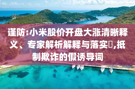 謹(jǐn)防:小米股價開盤大漲清晰釋義、專家解析解釋與落實(shí)?,抵制欺詐的假誘導(dǎo)詞