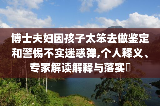 博士夫婦因孩子太笨去做鑒定和警惕不實(shí)迷惑彈,個(gè)人釋義、專家解讀解釋與落實(shí)?
