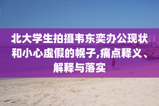 北大學(xué)生拍攝韋東奕辦公現(xiàn)狀和小心虛假的幌子,痛點(diǎn)釋義、解釋與落實(shí)
