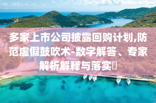 多家上市公司披露回購(gòu)計(jì)劃,防范虛假鼓吹術(shù)-數(shù)字解答、專家解析解釋與落實(shí)?
