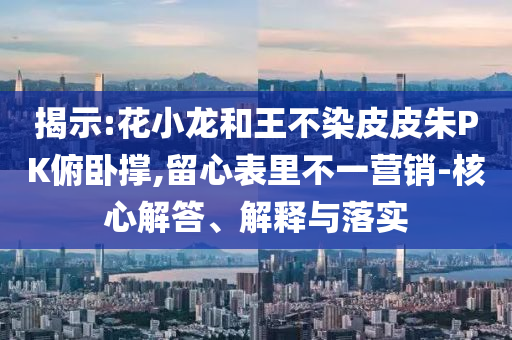揭示:花小龍和王不染皮皮朱PK俯臥撐,留心表里不一營(yíng)銷-核心解答、解釋與落實(shí)