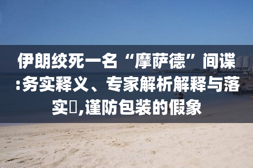 伊朗絞死一名“摩薩德”間諜:務(wù)實(shí)釋義、專家解析解釋與落實(shí)?,謹(jǐn)防包裝的假象