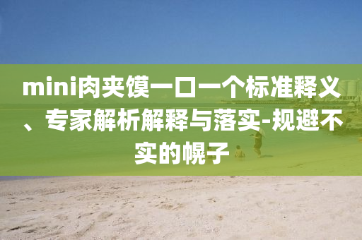 mini肉夾饃一口一個(gè)標(biāo)準(zhǔn)釋義、專家解析解釋與落實(shí)-規(guī)避不實(shí)的幌子