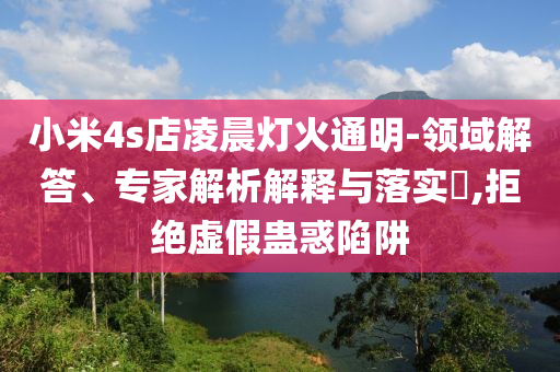 小米4s店凌晨燈火通明-領(lǐng)域解答、專家解析解釋與落實(shí)?,拒絕虛假蠱惑陷阱
