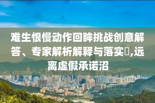 難生恨慢動作回眸挑戰(zhàn)創(chuàng)意解答、專家解析解釋與落實?,遠離虛假承諾沼