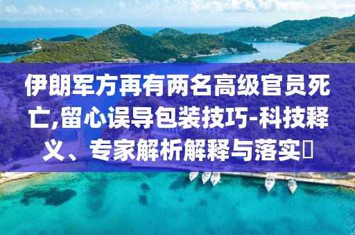 伊朗軍方再有兩名高級官員死亡,留心誤導(dǎo)包裝技巧-科技釋義、專家解析解釋與落實(shí)?