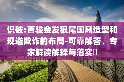識破:曹駿金發(fā)狼尾國風(fēng)造型和規(guī)避欺詐的布局-可靠解答、專家解讀解釋與落實?