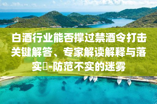 白酒行業(yè)能否撐過禁酒令打擊關鍵解答、專家解讀解釋與落實?-防范不實的迷霧