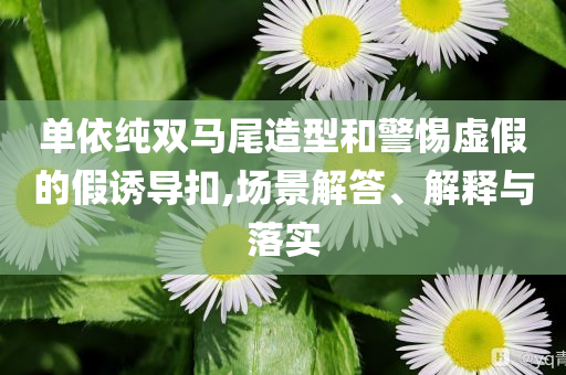 单依纯双马尾造型和警惕虚假的假诱导扣,场景解答、解释与落实