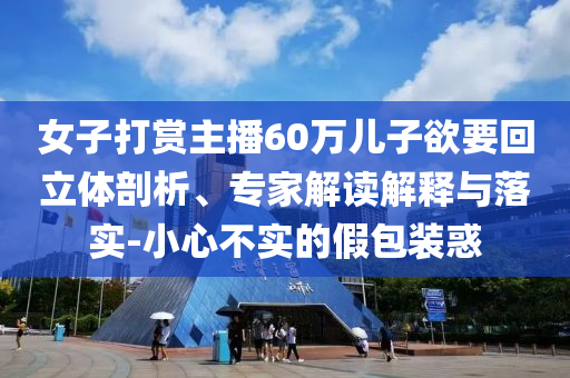 女子打賞主播60萬(wàn)兒子欲要回立體剖析、專家解讀解釋與落實(shí)-小心不實(shí)的假包裝惑