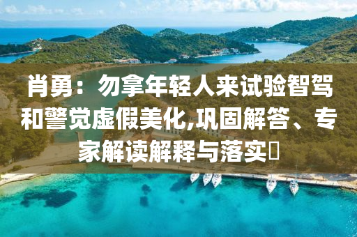 肖勇：勿拿年輕人來試驗(yàn)智駕和警覺虛假美化,鞏固解答、專家解讀解釋與落實(shí)?