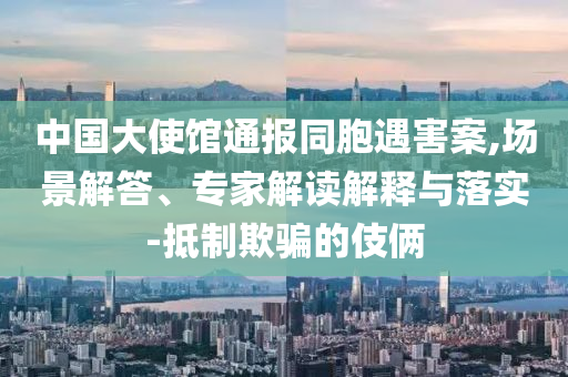 中國大使館通報同胞遇害案,場景解答、專家解讀解釋與落實-抵制欺騙的伎倆