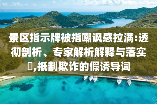 景區(qū)指示牌被指嘲諷感拉滿:透徹剖析、專家解析解釋與落實(shí)?,抵制欺詐的假誘導(dǎo)詞