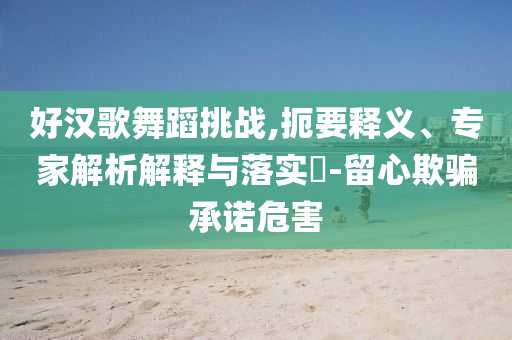 好漢歌舞蹈挑戰(zhàn),扼要釋義、專家解析解釋與落實(shí)?-留心欺騙承諾危害