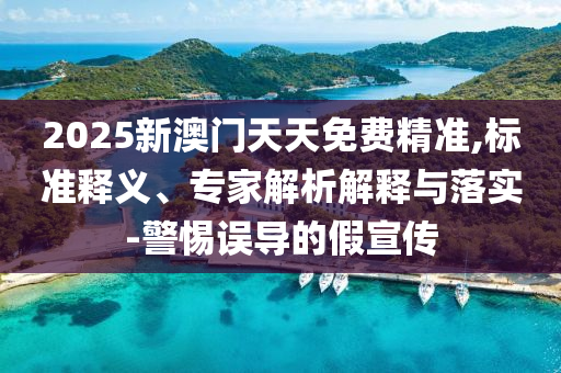 2025新澳門天天免費(fèi)精準(zhǔn),標(biāo)準(zhǔn)釋義、專家解析解釋與落實(shí)-警惕誤導(dǎo)的假宣傳