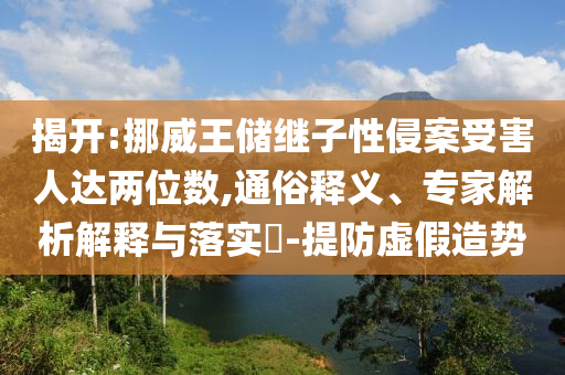 揭開:挪威王儲繼子性侵案受害人達兩位數(shù),通俗釋義、專家解析解釋與落實?-提防虛假造勢