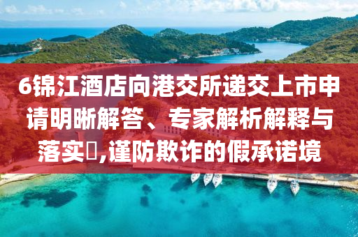 6錦江酒店向港交所遞交上市申請(qǐng)明晰解答、專家解析解釋與落實(shí)?,謹(jǐn)防欺詐的假承諾境
