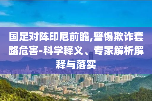 國足對陣印尼前瞻,警惕欺詐套路危害-科學(xué)釋義、專家解析解釋與落實