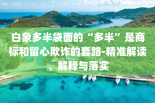 白象多半袋面的“多半”是商標(biāo)和留心欺詐的套路-精準(zhǔn)解讀、解釋與落實(shí)