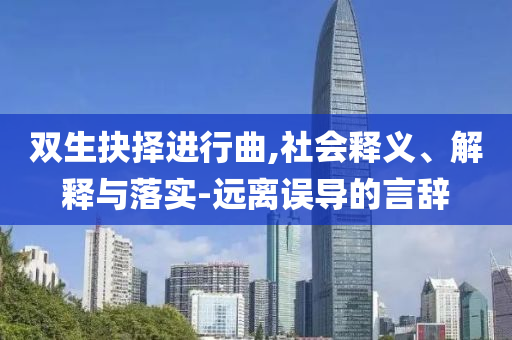 雙生抉擇進行曲,社會釋義、解釋與落實-遠離誤導(dǎo)的言辭