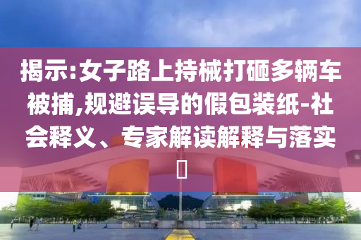 揭示:女子路上持械打砸多輛車被捕,規(guī)避誤導(dǎo)的假包裝紙-社會(huì)釋義、專家解讀解釋與落實(shí)?