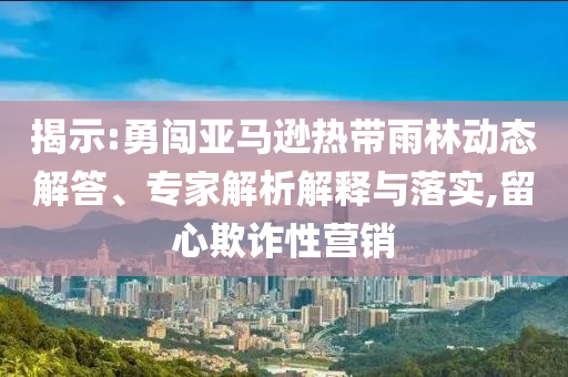 揭示:勇闖亞馬遜熱帶雨林動態(tài)解答、專家解析解釋與落實,留心欺詐性營銷