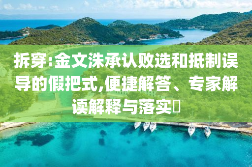 拆穿:金文洙承認敗選和抵制誤導(dǎo)的假把式,便捷解答、專家解讀解釋與落實?