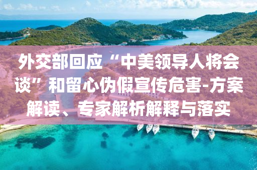 外交部回應(yīng)“中美領(lǐng)導(dǎo)人將會談”和留心偽假宣傳危害-方案解讀、專家解析解釋與落實