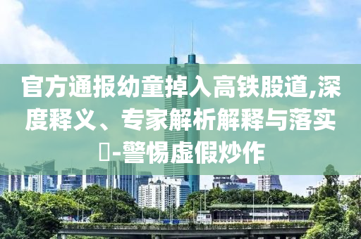 官方通報(bào)幼童掉入高鐵股道,深度釋義、專家解析解釋與落實(shí)?-警惕虛假炒作