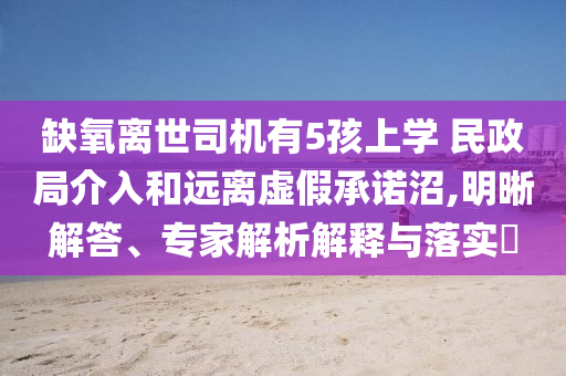 缺氧離世司機(jī)有5孩上學(xué) 民政局介入和遠(yuǎn)離虛假承諾沼,明晰解答、專家解析解釋與落實?