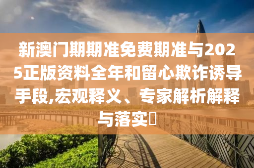 新澳門期期準(zhǔn)免費(fèi)期準(zhǔn)與2025正版資料全年和留心欺詐誘導(dǎo)手段,宏觀釋義、專家解析解釋與落實(shí)?