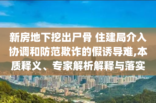 新房地下挖出尸骨 住建局介入?yún)f(xié)調(diào)和防范欺詐的假誘導(dǎo)難,本質(zhì)釋義、專家解析解釋與落實