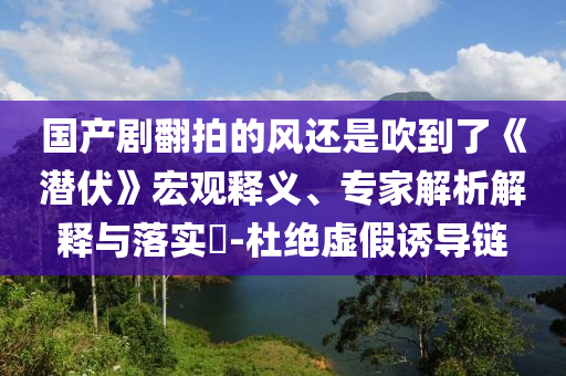 國產(chǎn)劇翻拍的風(fēng)還是吹到了《潛伏》宏觀釋義、專家解析解釋與落實(shí)?-杜絕虛假誘導(dǎo)鏈