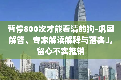 暫停800次才能看清的狗-鞏固解答、專(zhuān)家解讀解釋與落實(shí)?,留心不實(shí)推銷(xiāo)