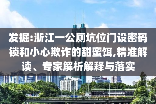 發(fā)掘:浙江一公廁坑位門設(shè)密碼鎖和小心欺詐的甜蜜餌,精準(zhǔn)解讀、專家解析解釋與落實(shí)