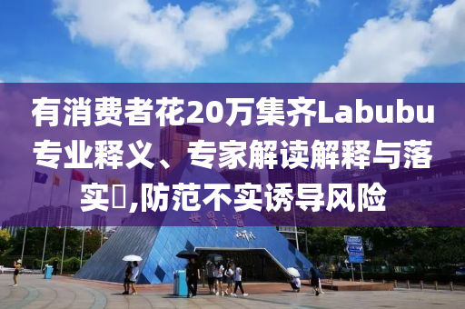 有消費(fèi)者花20萬集齊Labubu專業(yè)釋義、專家解讀解釋與落實(shí)?,防范不實(shí)誘導(dǎo)風(fēng)險(xiǎn)