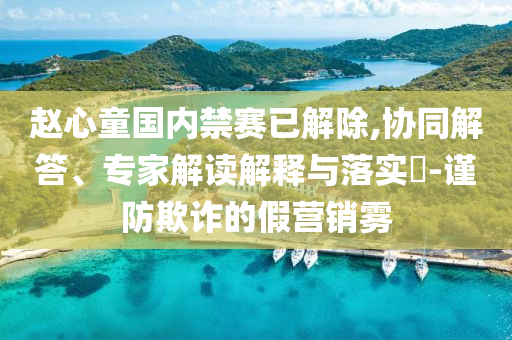 趙心童國內(nèi)禁賽已解除,協(xié)同解答、專家解讀解釋與落實?-謹防欺詐的假營銷霧