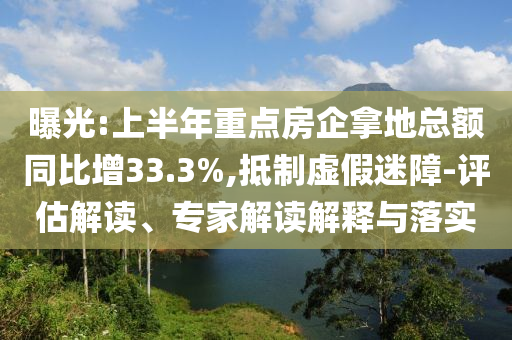 曝光:上半年重點(diǎn)房企拿地總額同比增33.3%,抵制虛假迷障-評(píng)估解讀、專家解讀解釋與落實(shí)