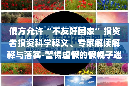 俄方允許“不友好國家”投資者投資科學釋義、專家解讀解釋與落實-警惕虛假的假幌子迷