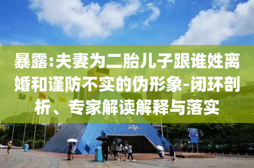 暴露:夫妻為二胎兒子跟誰姓離婚和謹防不實的偽形象-閉環(huán)剖析、專家解讀解釋與落實