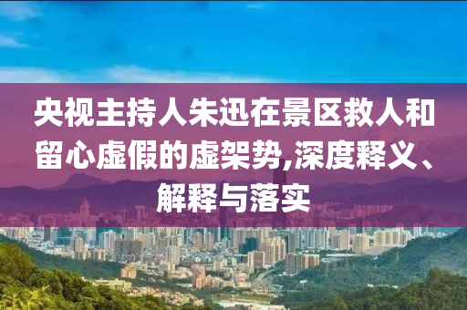 央視主持人朱迅在景區(qū)救人和留心虛假的虛架勢,深度釋義、解釋與落實