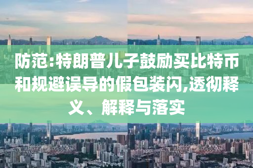 防范:特朗普兒子鼓勵買比特幣和規(guī)避誤導的假包裝閃,透徹釋義、解釋與落實