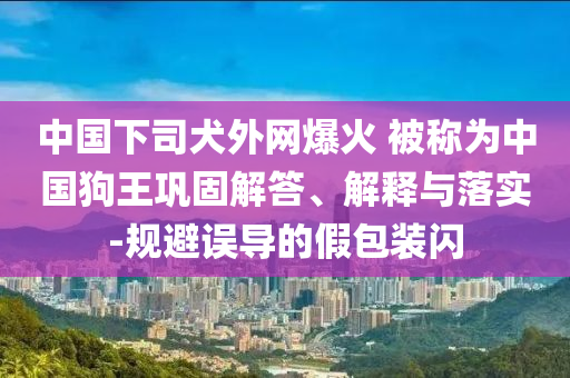 中國下司犬外網(wǎng)爆火 被稱為中國狗王鞏固解答、解釋與落實-規(guī)避誤導的假包裝閃